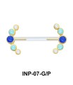 Splendid Curved Stone Invisible Nipple Piercing INP-07